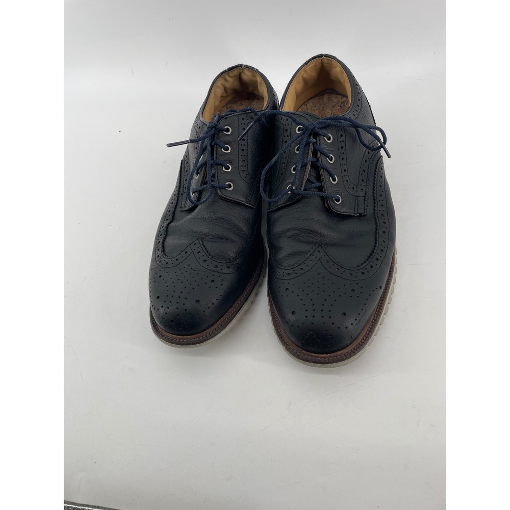 FootJoy Wingtip Oxford Mens 10.5 Wide‎ Black Pebbled Leather Brogue - Picture 2 of 8